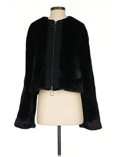 Pre-owned Ramy Brook Faux Fur Jacket In Black