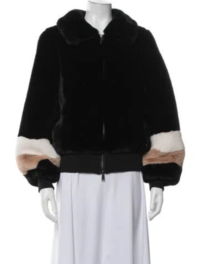 Pre-owned Ramy Brook Faux Fur Jacket In Black