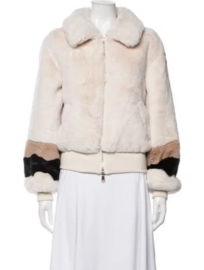 Pre-owned Ramy Brook Faux Fur Jacket In Neutrals