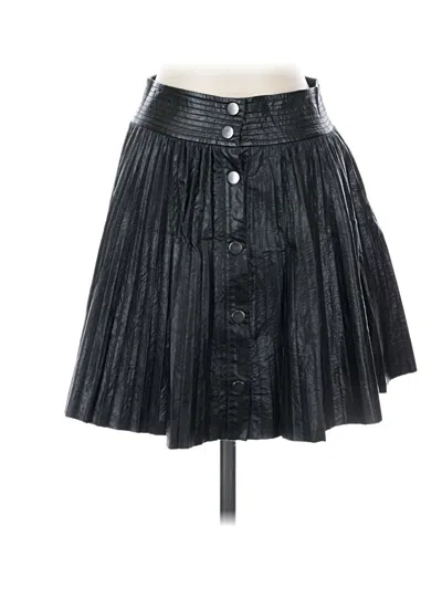 Pre-owned Ramy Brook Faux Leather Skirt In Black