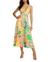 Ramy Brook Felicity Plunging Sleeveless Midi Dress In Gardent Print