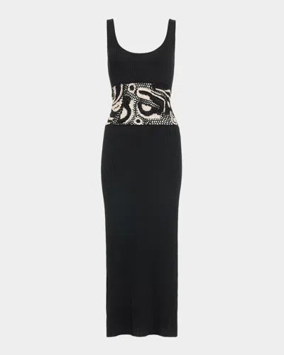 Ramy Brook Fiana Crochet Sleeveless Midi Dress In Black