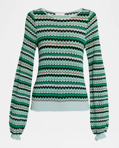 Ramy Brook Fiora Chevron Knit Top In Multi