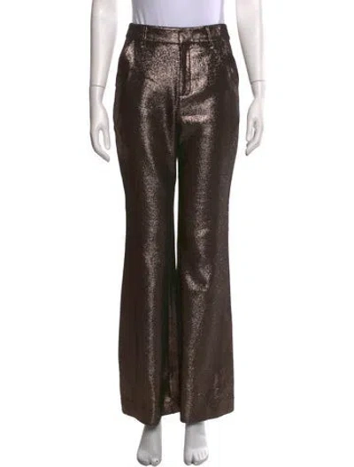 Pre-owned Ramy Brook Flared Pants In Gold/metallic