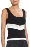 Ramy Brook Flavia Tank Top In Black Stripe In Black