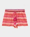 Ramy Brook Fleming Cover-up Shorts In Pink Chevron