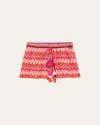 Ramy Brook Fleming Chevron Knit Shorts In Pink Chevron