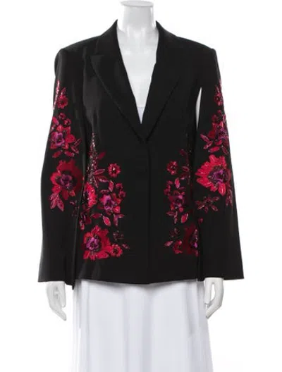Pre-owned Ramy Brook Floral Print Blazer W/ Tags In Black