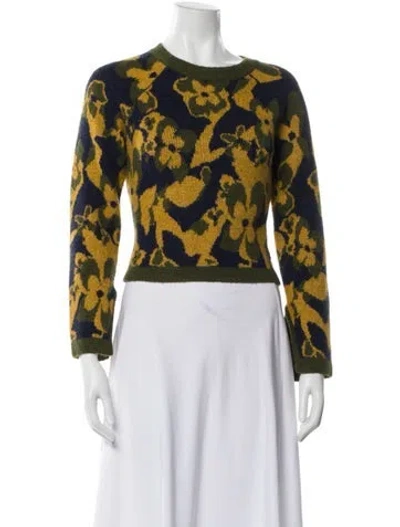 Pre-owned Ramy Brook Floral Print Crew Neck Sweater In Multi