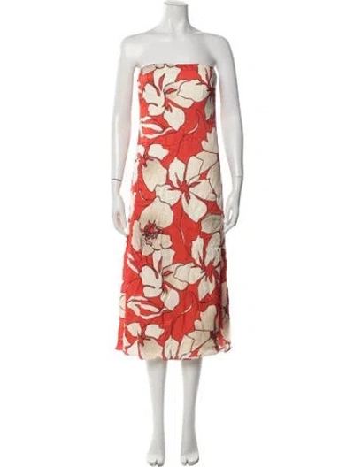 Pre-owned Ramy Brook Floral Print Midi Length Dress In Multi