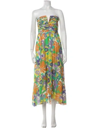 Pre-owned Ramy Brook Floral Print Midi Length Dress In Multicolor