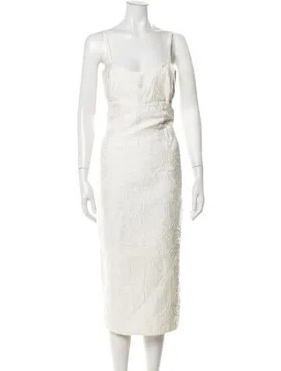Pre-owned Ramy Brook Floral Print Midi Length Dress W/ Tags In Neutrals