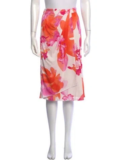 Pre-owned Ramy Brook Floral Print Midi Length Skirt W/ Tags In Multicolor