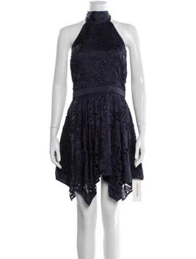 Pre-owned Ramy Brook Floral Print Mini Dress In Blue