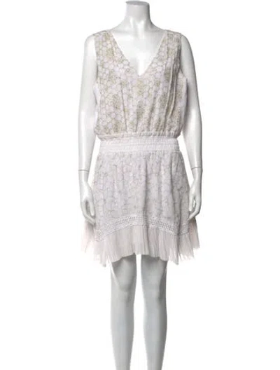 Pre-owned Ramy Brook Floral Print Mini Dress In Metallic/neutrals
