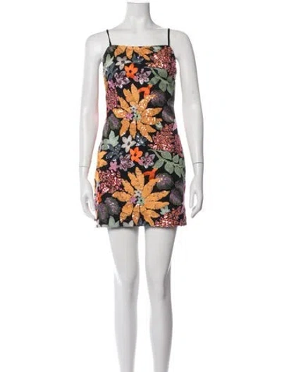 Pre-owned Ramy Brook Floral Print Mini Dress In Multicolor