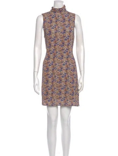 Pre-owned Ramy Brook Floral Print Mini Dress In Neutral