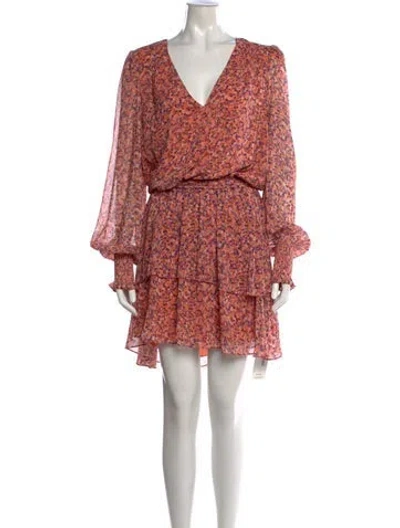 Pre-owned Ramy Brook Floral Print Mini Dress In Orange