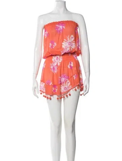 Pre-owned Ramy Brook Floral Print Mini Dress In Orange