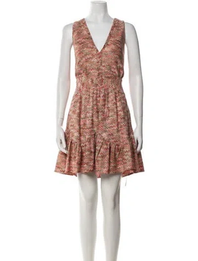 Pre-owned Ramy Brook Floral Print Mini Dress In Pink