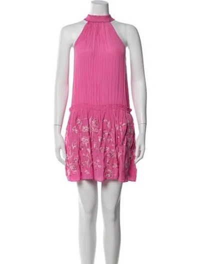 Pre-owned Ramy Brook Floral Print Mini Dress In Pink