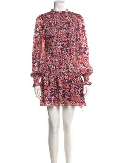 Pre-owned Ramy Brook Floral Print Mini Dress In Red