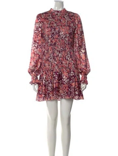 Pre-owned Ramy Brook Floral Print Mini Dress In Red