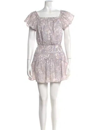 Pre-owned Ramy Brook Floral Print Mini Dress W/ Tags In Neutral