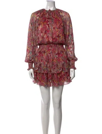 Pre-owned Ramy Brook Floral Print Mini Dress W/ Tags In Neutrals