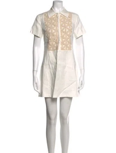 Pre-owned Ramy Brook Floral Print Mini Dress W/ Tags In Neutrals