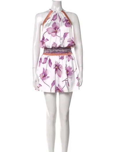 Pre-owned Ramy Brook Floral Print Mini Dress W/ Tags In Pink