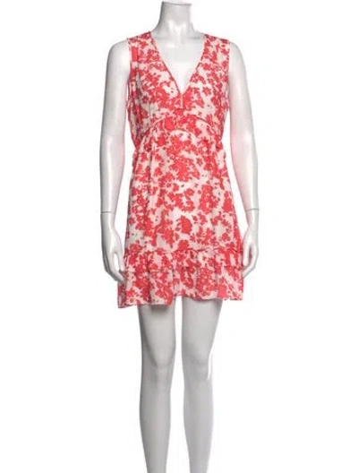Pre-owned Ramy Brook Floral Print Mini Dress In White