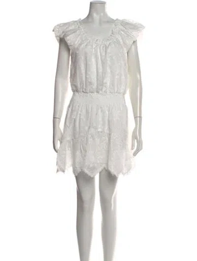 Pre-owned Ramy Brook Floral Print Mini Dress In White