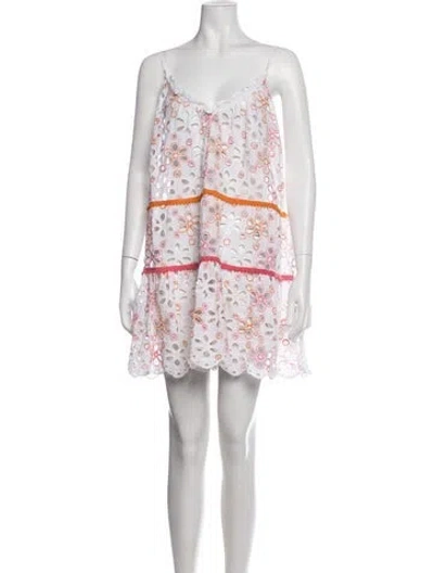 Pre-owned Ramy Brook Floral Print Mini Dress In White