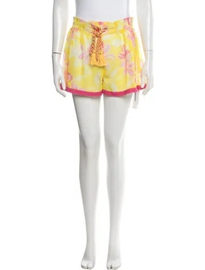Pre-owned Ramy Brook Floral Print Mini Shorts In White