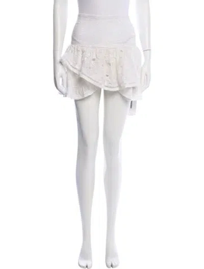 Pre-owned Ramy Brook Floral Print Mini Skirt In Neutral