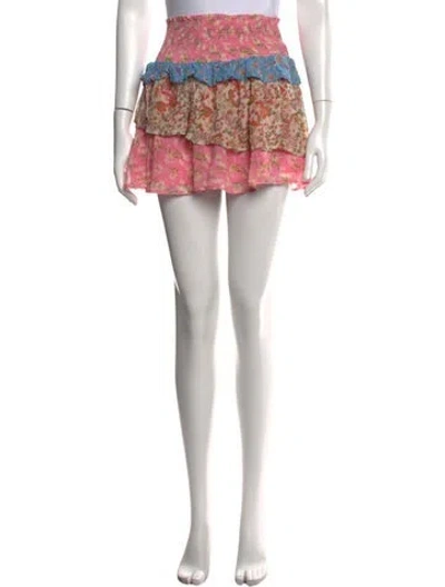 Pre-owned Ramy Brook Floral Print Mini Skirt In Pink