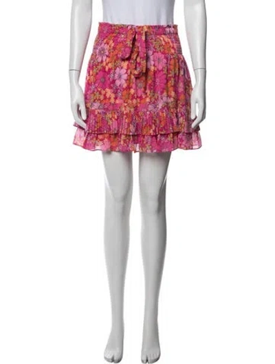Pre-owned Ramy Brook Floral Print Mini Skirt W/ Tags In Purple