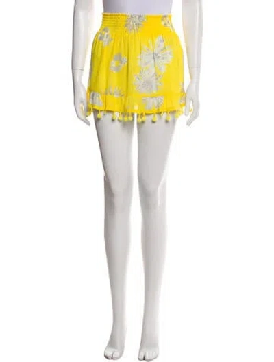 Pre-owned Ramy Brook Floral Print Mini Skirt In Yellow