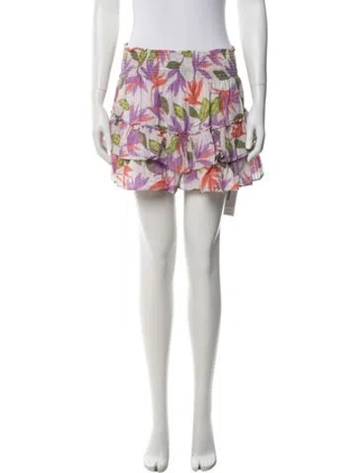 Pre-owned Ramy Brook Floral Print Mini Skirt In Yellow