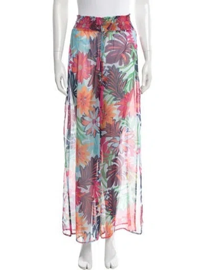 Pre-owned Ramy Brook Floral Print Wide Leg Pants W/ Tags In Pink
