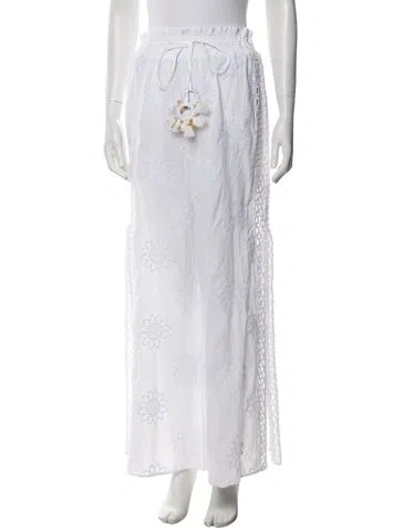 Pre-owned Ramy Brook Floral Print Wide Leg Pants In White
