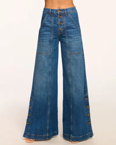 Ramy Brook Flores Button Front Wide Leg Jean In Medium Wash