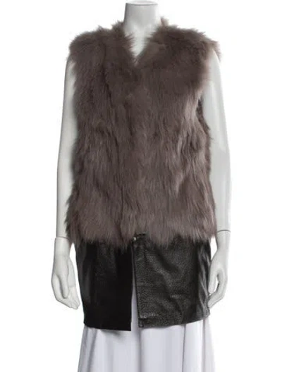 Pre-owned Ramy Brook Fox Fur Jacket In Brown