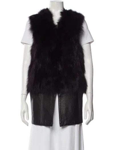 Pre-owned Ramy Brook Fox Fur Jacket In Purple