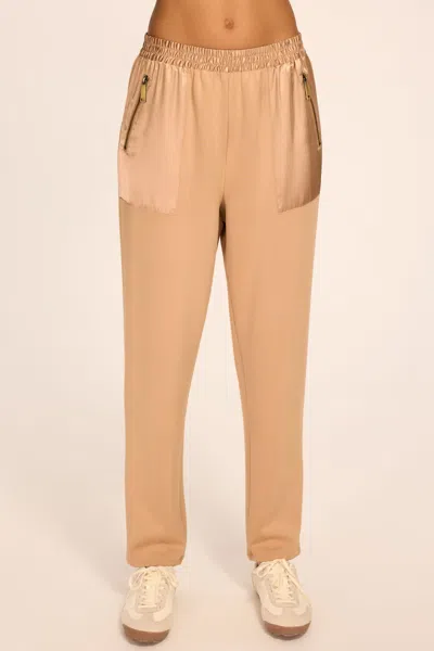 Ramy Brook Frances Satin Knit Jogger In Brown