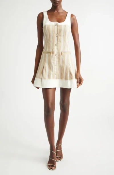 Ramy Brook Francesca Mixed Media Dress In Neutral