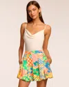 Ramy Brook Frankie Pleated Mini Skort In Garden Print