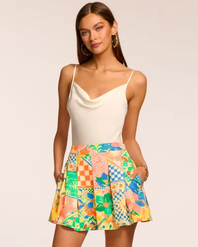 Ramy Brook Frankie Pleated Mini Skort In Garden Print