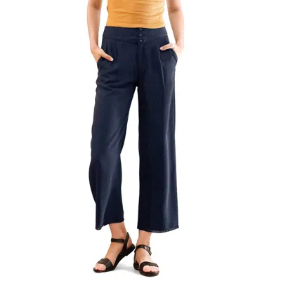 Ramy Brook Fringe Hem Cropped Pants In Navy In Blue